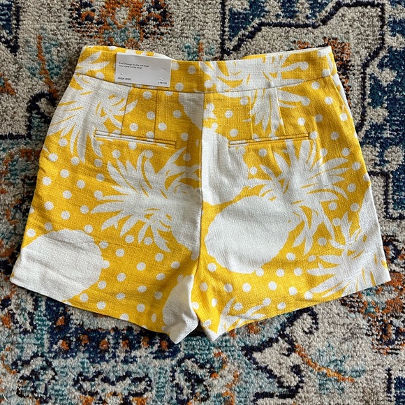 🆕 Sz 2P 🍍 Ann Taylor high waist side zip shorts — pineapple print - Picture 1 of 3